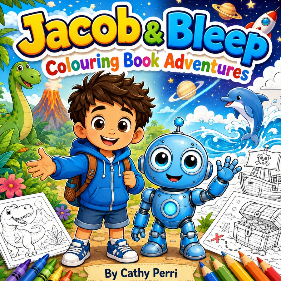 Jacob and Bleep Colouring Book Adventures cover preview