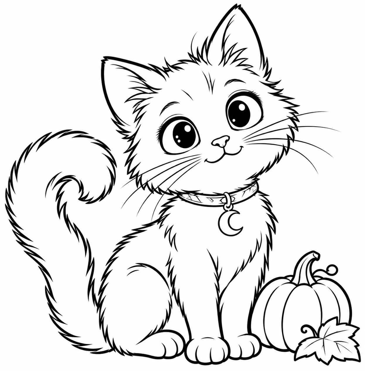 Soot the Black Cat printable colouring page